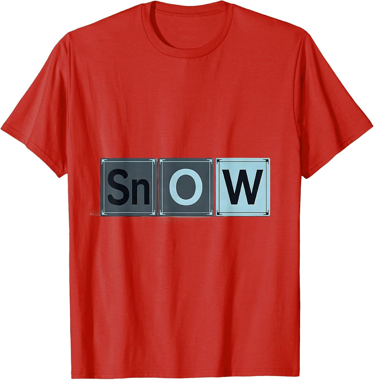 Men's SnOW Funny Chemistry Periodic Table Science Pun Gift T-Shirt - Red