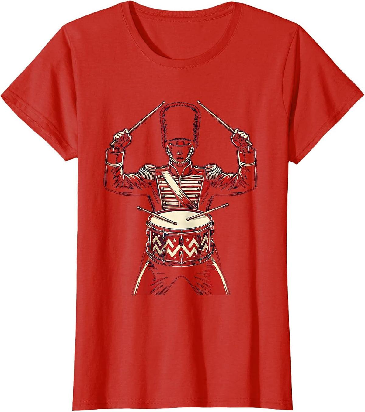 Kids Patriotic Drumline Marching Snare Drum T-Shirt - Red