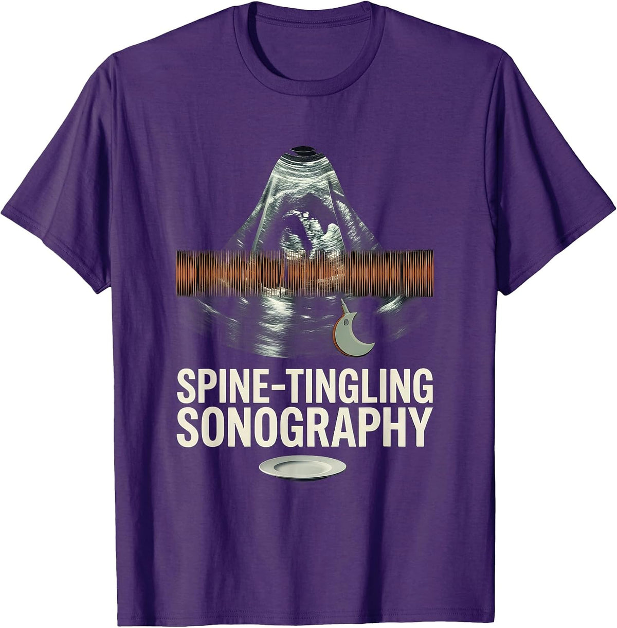 Spine-Tingling Sonography Editorial Conceptual Sonographer T-Shirt - Purple
