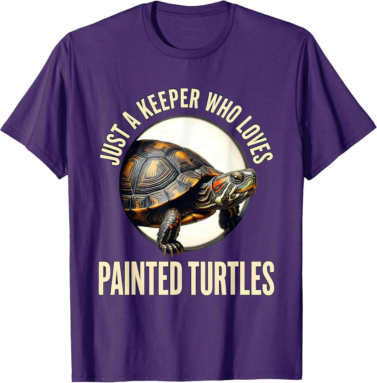 Men's Just A Keeper Who Loves Painted Turtles Reptile Lover T-Shirt - Purple