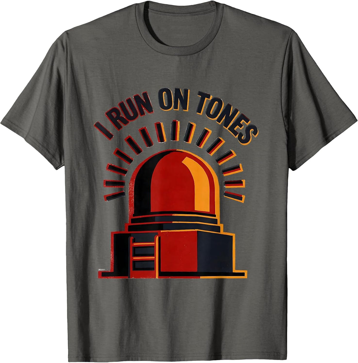 Men's I Run On Tones Firefighter Pride Memorial Tribute T-Shirt - Asphalt Grey