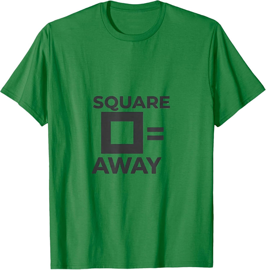 Men's Square Away Minimalist Funny Math Teacher Humor T-Shirt - Kelly Green