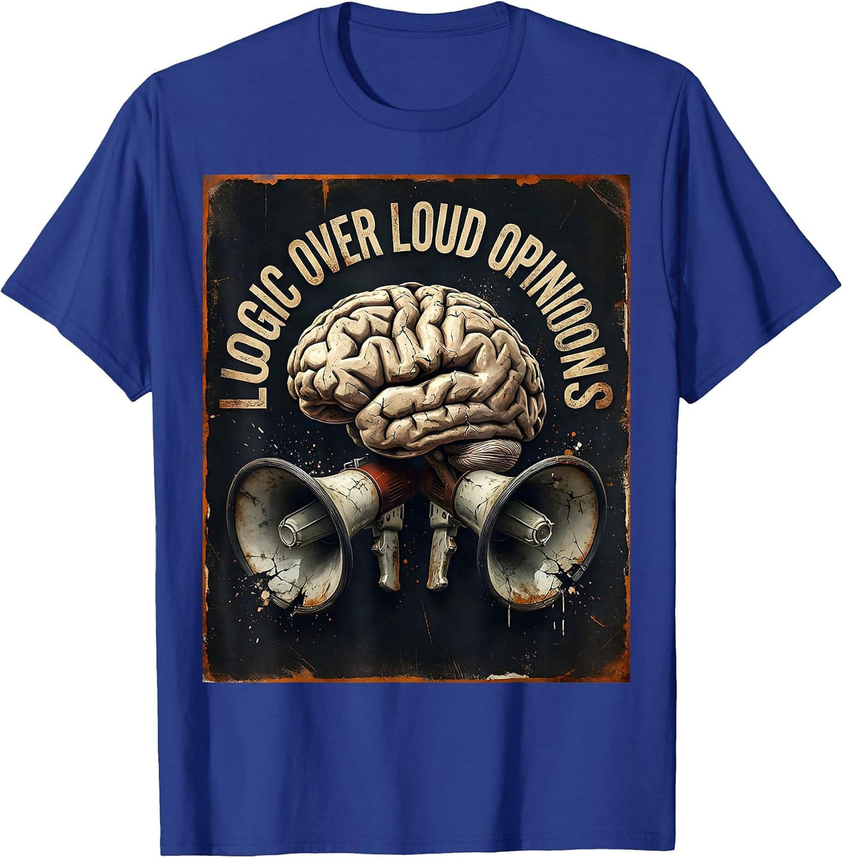 Men's Make Sense Common Again Logic Over Loud Opinions T-Shirt - Royal Blue