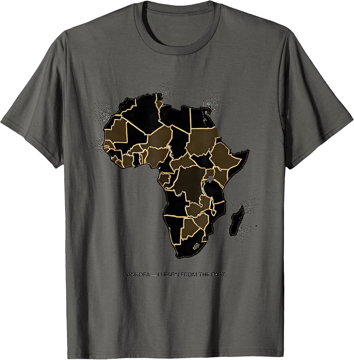 Men's Sankofa I Learn From The Past African Heritage Rugby Fan T-Shirt - Asphalt Grey