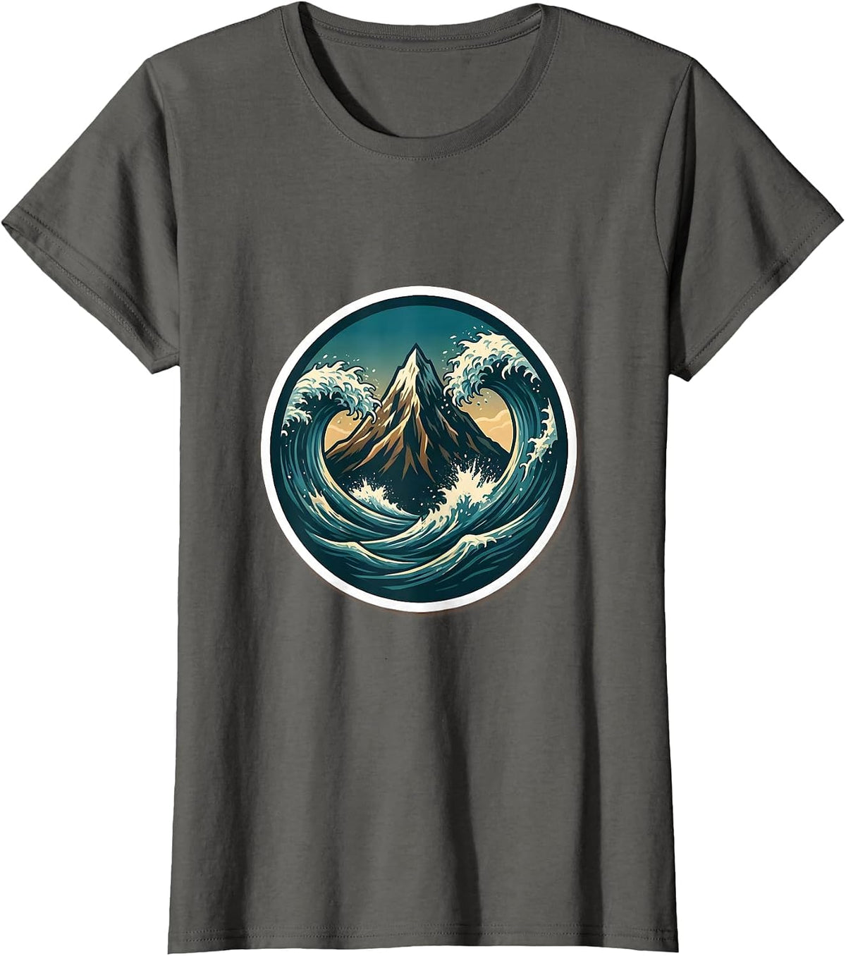 Women's It Is What It Is Mountain and Ocean Waves T-Shirt - Asphalt Grey