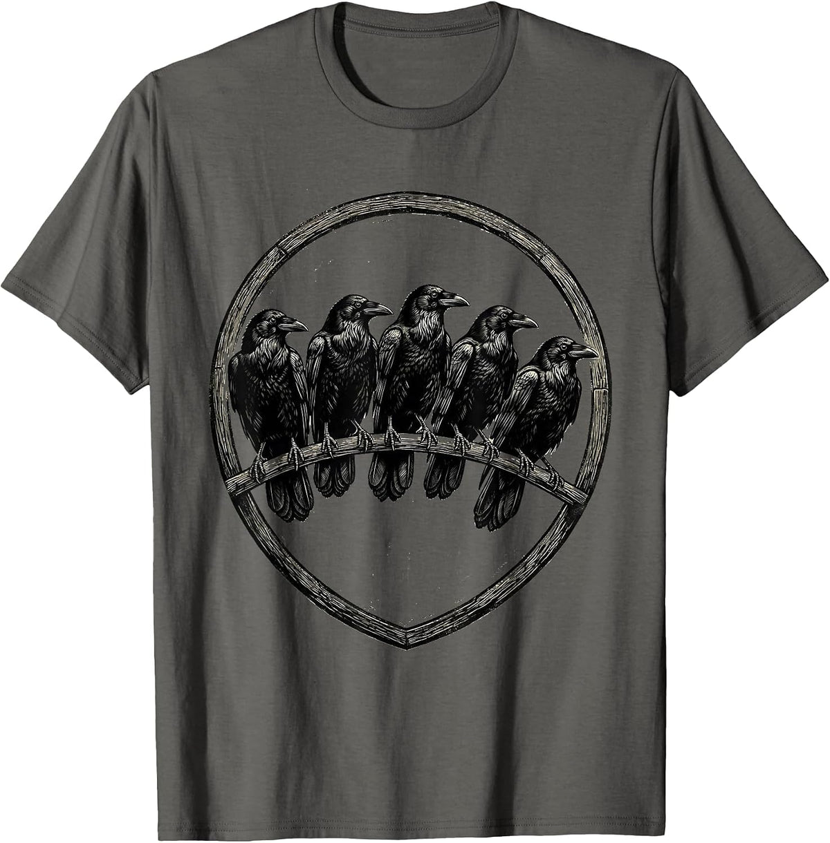 Murder Of Crows Dark Humor Gothic Bird Lover T-Shirt - Asphalt Grey