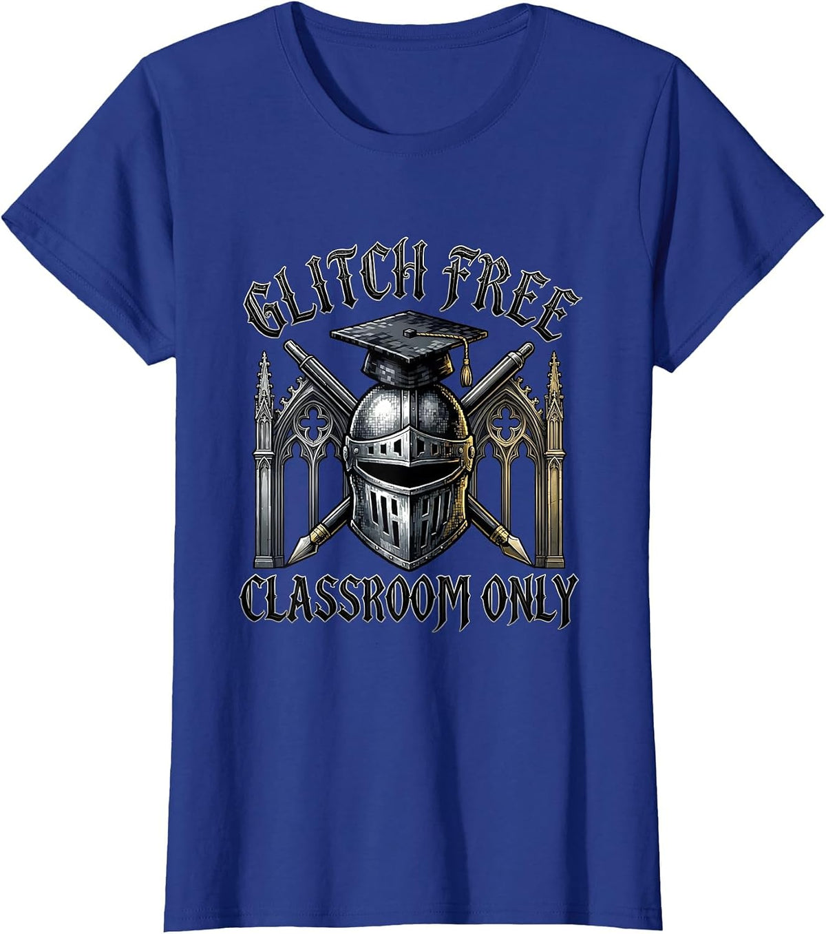 Women's Glitch Free Classroom Technology Gaming Teacher T-Shirt - Royal Blue