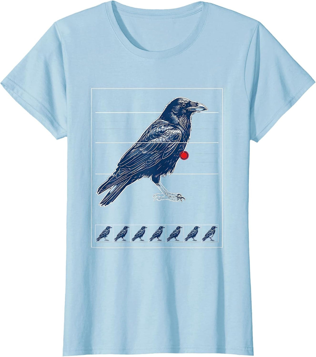 Women's Blueprint Crow Dark Humor Gothic Bird Lover T-Shirt - Baby Blue