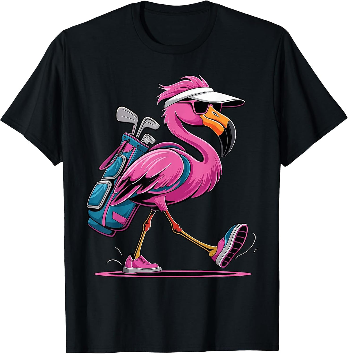 Ping Flamingo Golf Sunglasses Woman Ladies Men Golf Lover T-Shirt - Black