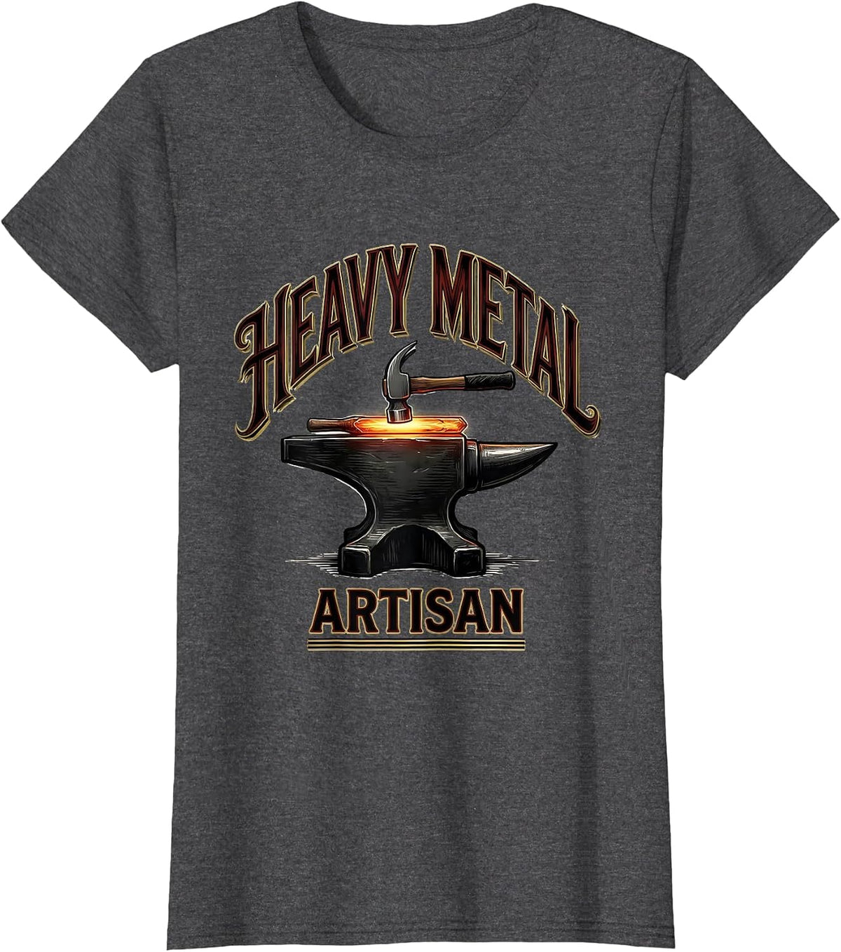 Women's Heavy Metal Artisan Funny Blacksmith Forge Gift T-Shirt - Dark Heather Grey