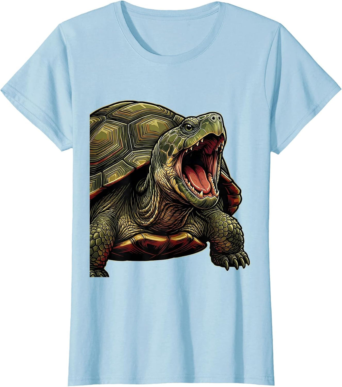 Snapping Turtle Bite Me Graphic Design T-Shirt - Baby Blue