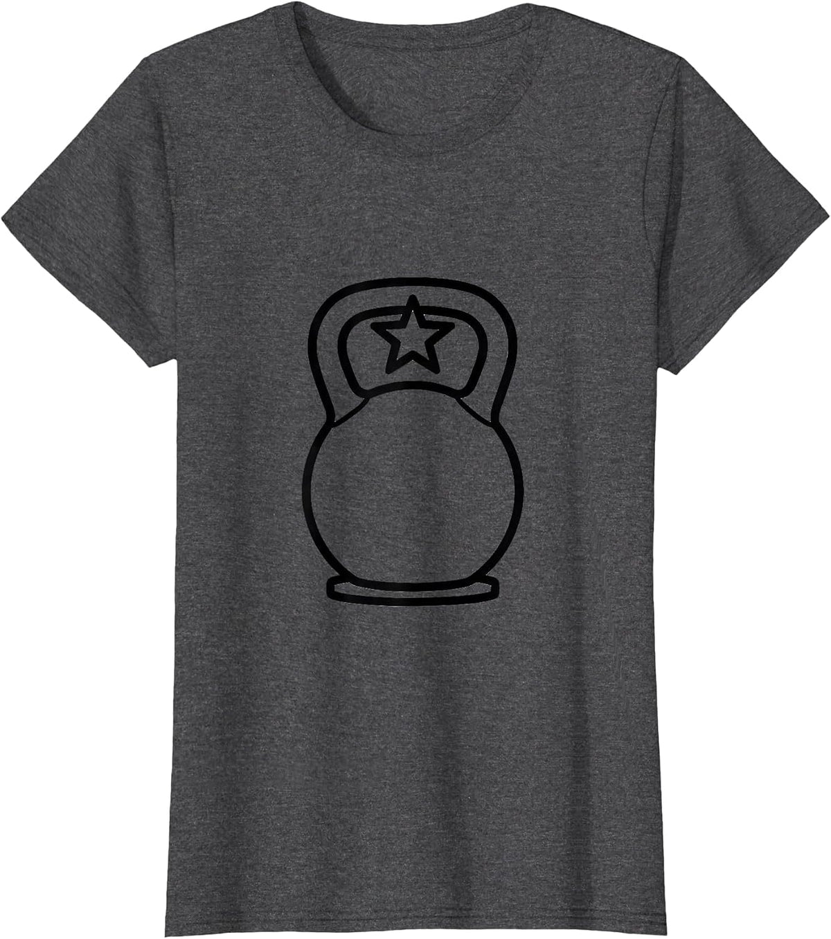 Women's Kettlebell Star Gym Christmas Fitness Humor T-Shirt - Dark Heather Grey