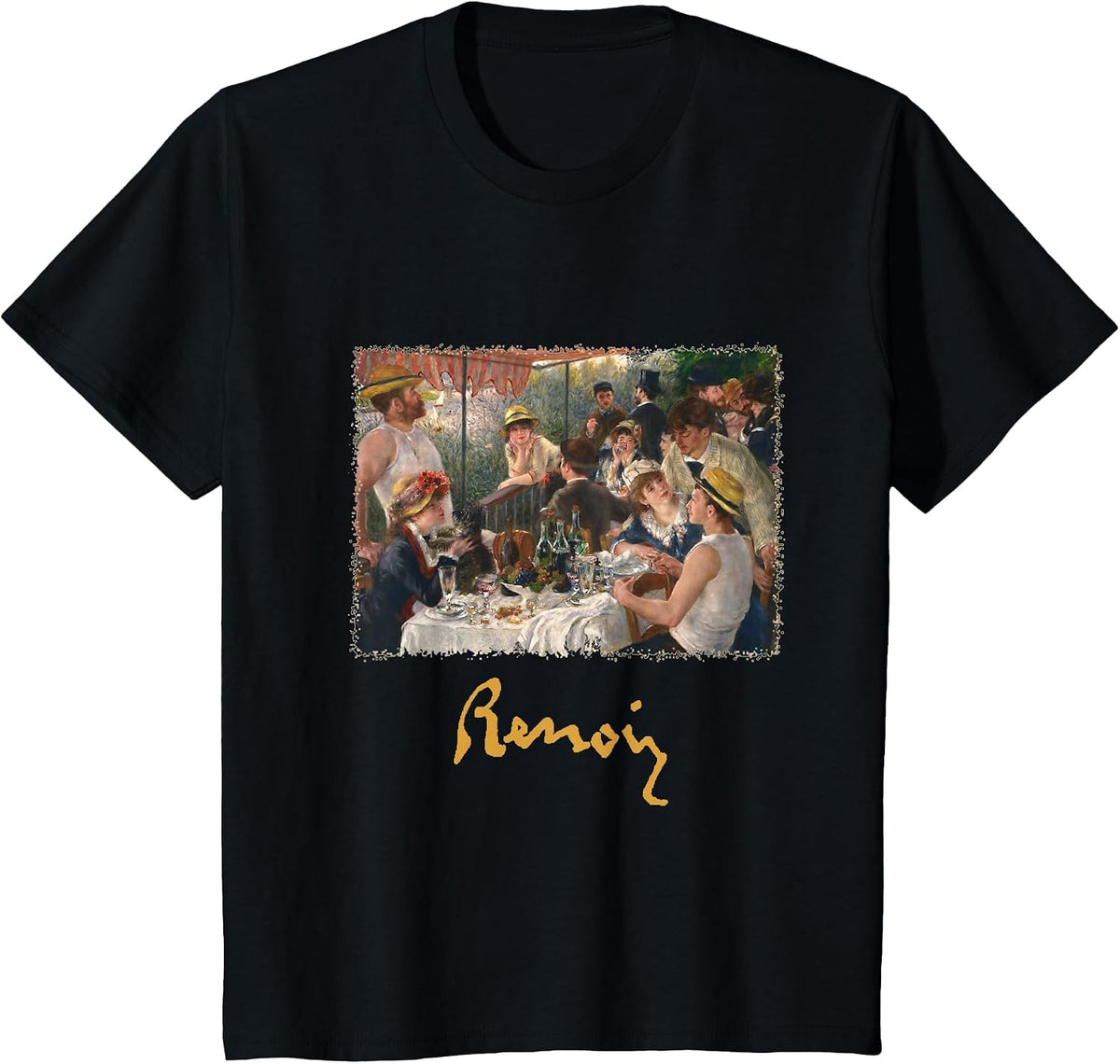 Luncheon of the Boating Party by Pierre-Auguste Renoir T-Shirt - Black