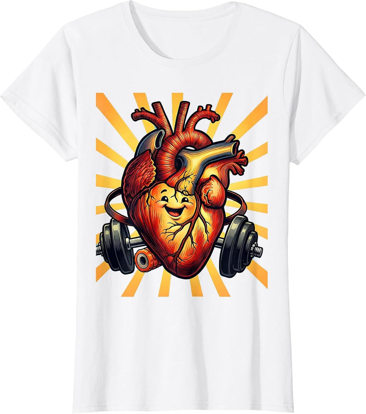 Women's Anatomical Heart Physical Therapy Tools Graphic T-Shirt - White