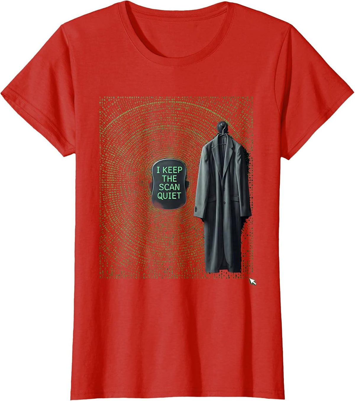 I Keep The Scan Quiet Ascii Terminal Art Mammography T-Shirt - Red
