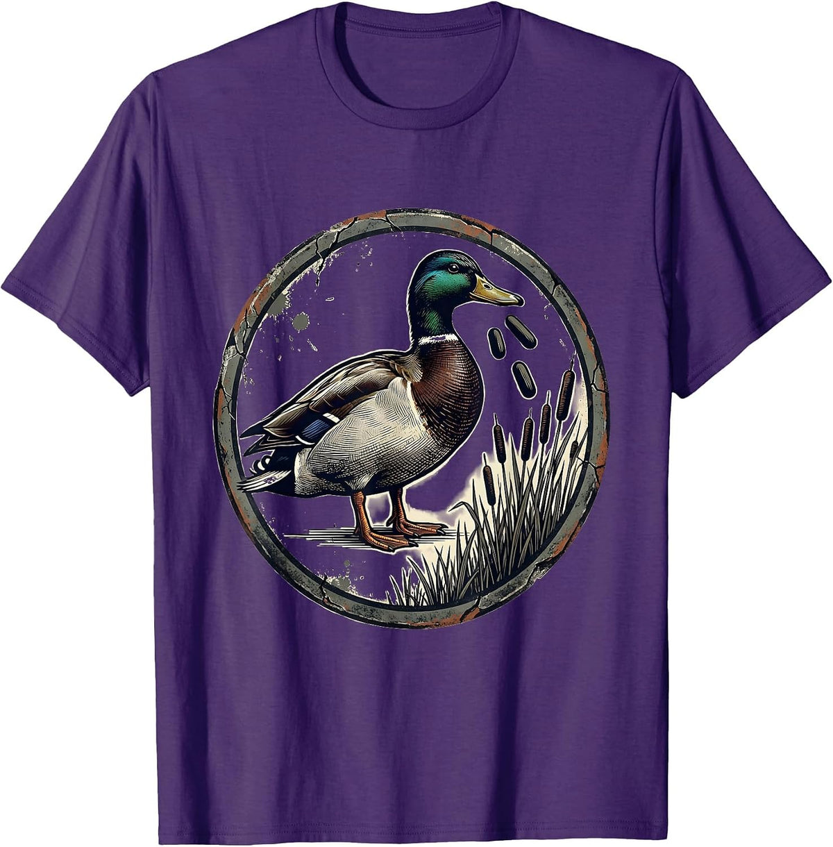 Unimpressed Mallard Distressed Duck Hunter Humor T-Shirt - Purple