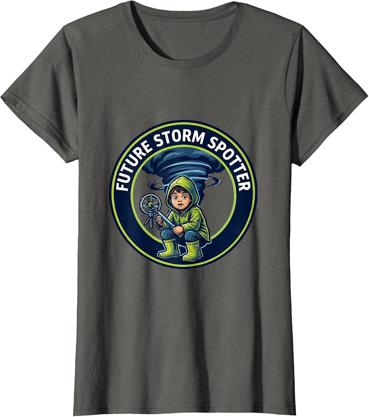 Women's Future Storm Spotter Funny Meteorology Storm Chaser Weather T-Shirt - Asphalt Grey