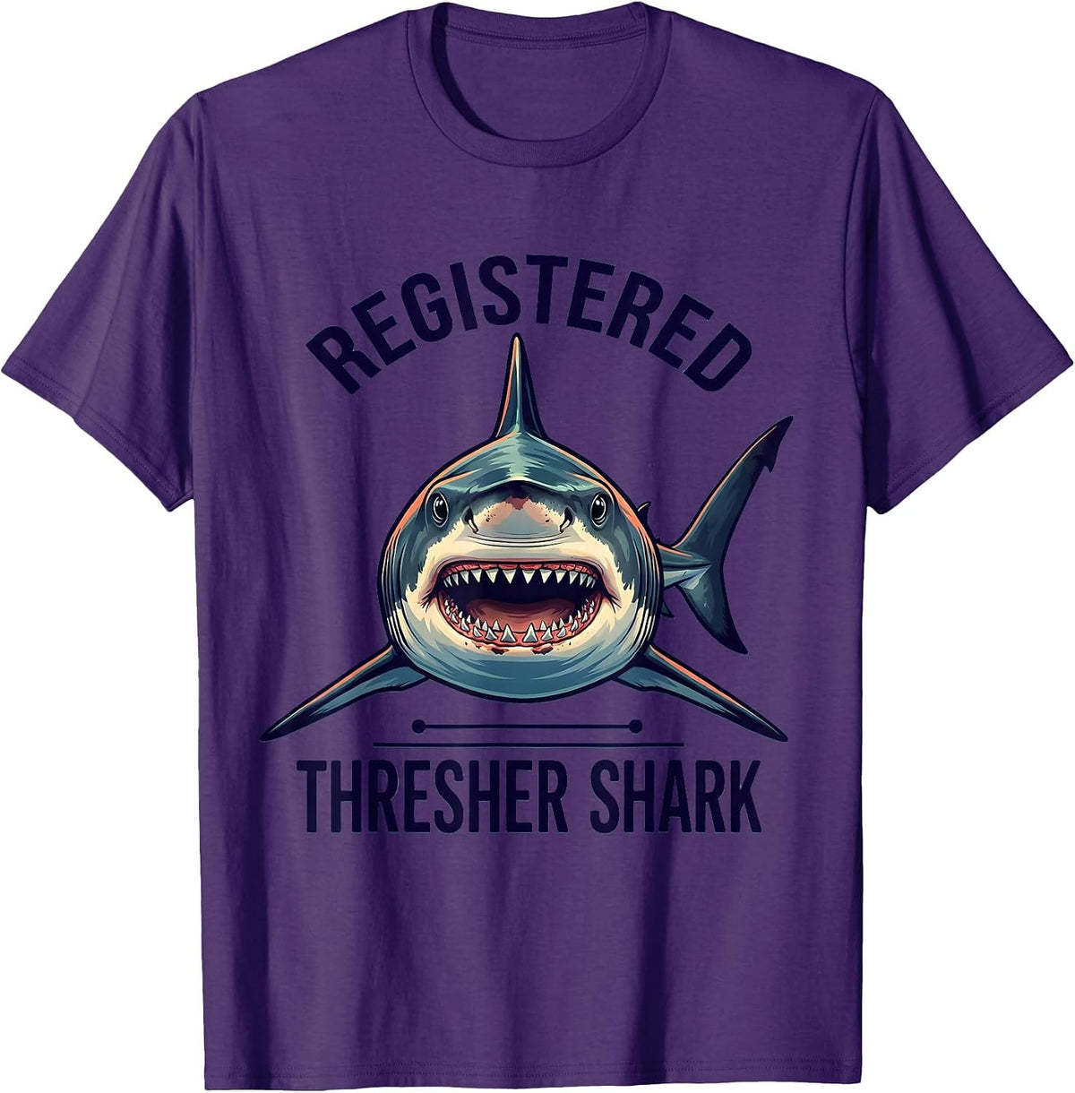 Men's Registered Thresher Shark Funny Shark Lover Ocean Wildlife T-Shirt - Purple