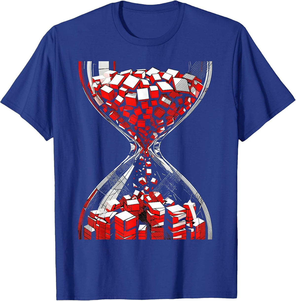 Free Speech Hourglass Falling Words Graphic T-Shirt - Royal Blue