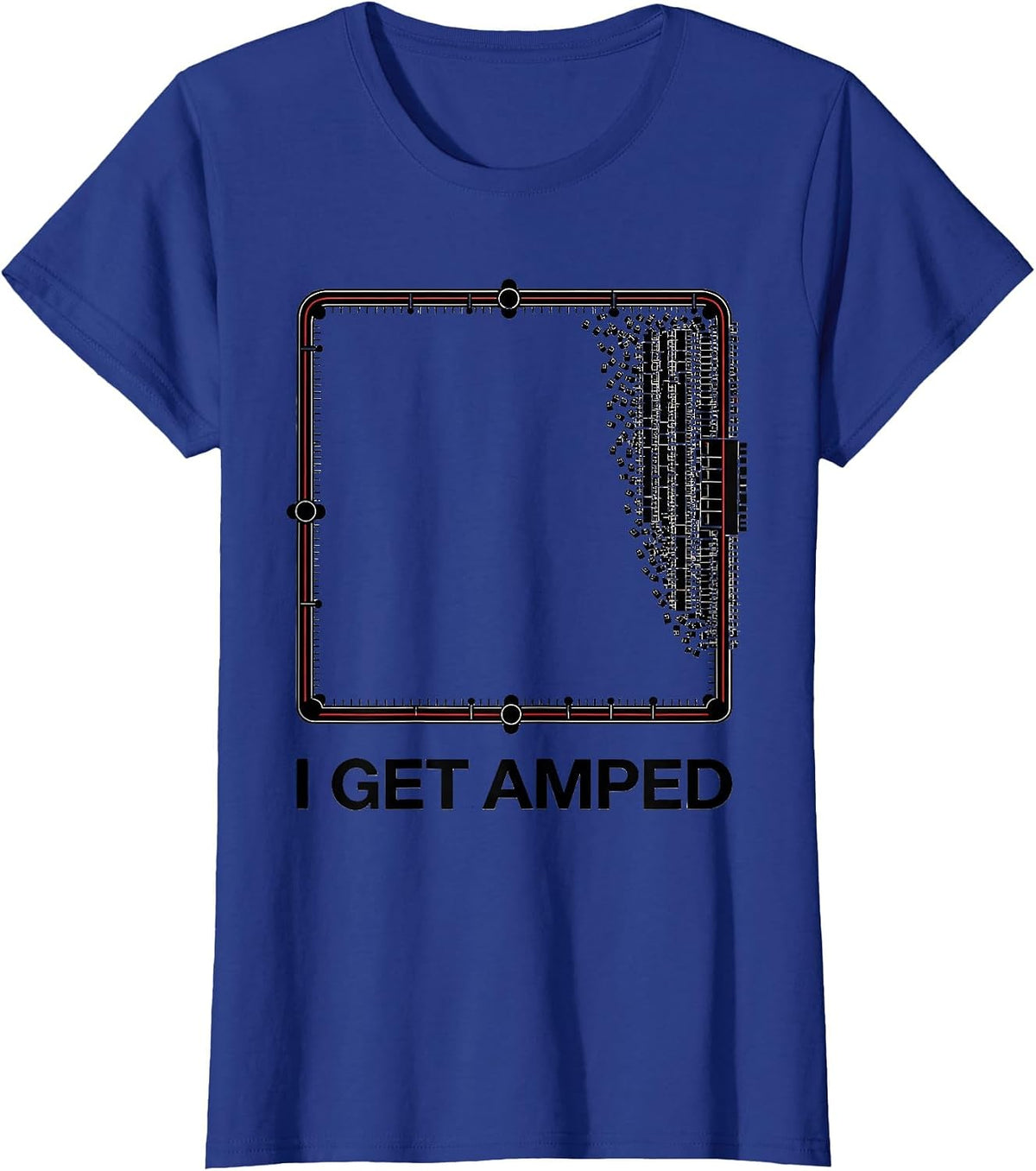 Women's I Get Amped Funny Electrician Trade Pride Humor T-Shirt - Royal Blue