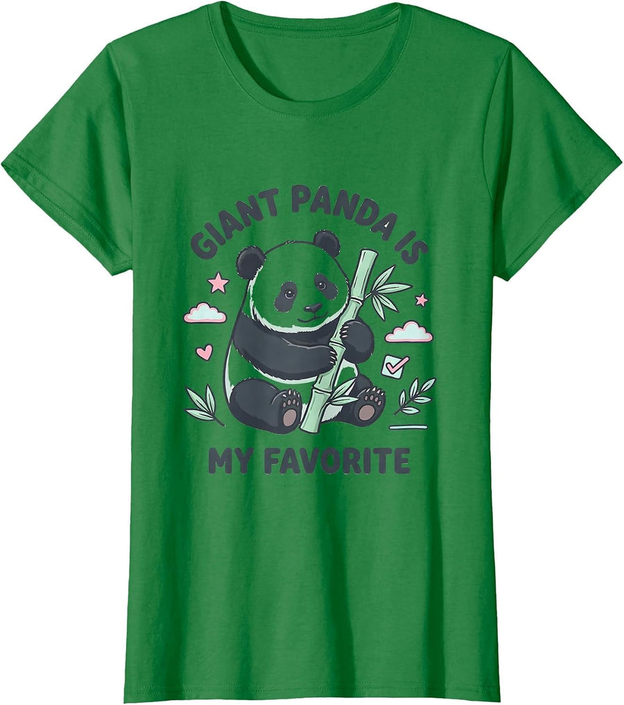Women's Giant Panda Is My Favorite Cute Kawaii Panda Lover Gift T-Shirt - Kelly Green