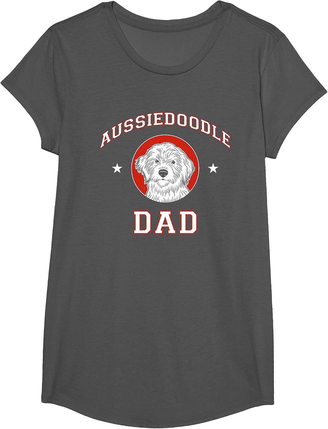 Aussiedoodle Dad Dog Father T-Shirt - Girls Asphalt Grey