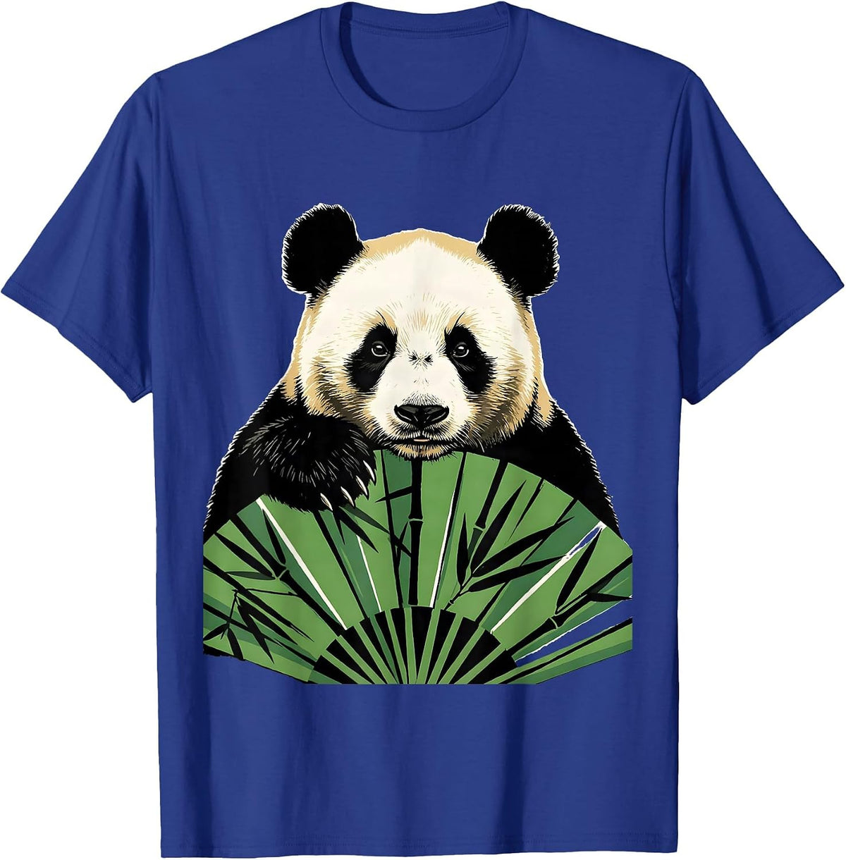 Men's Panda Head Kawaii Humor Animal Lover Screenprint T-Shirt - Royal Blue