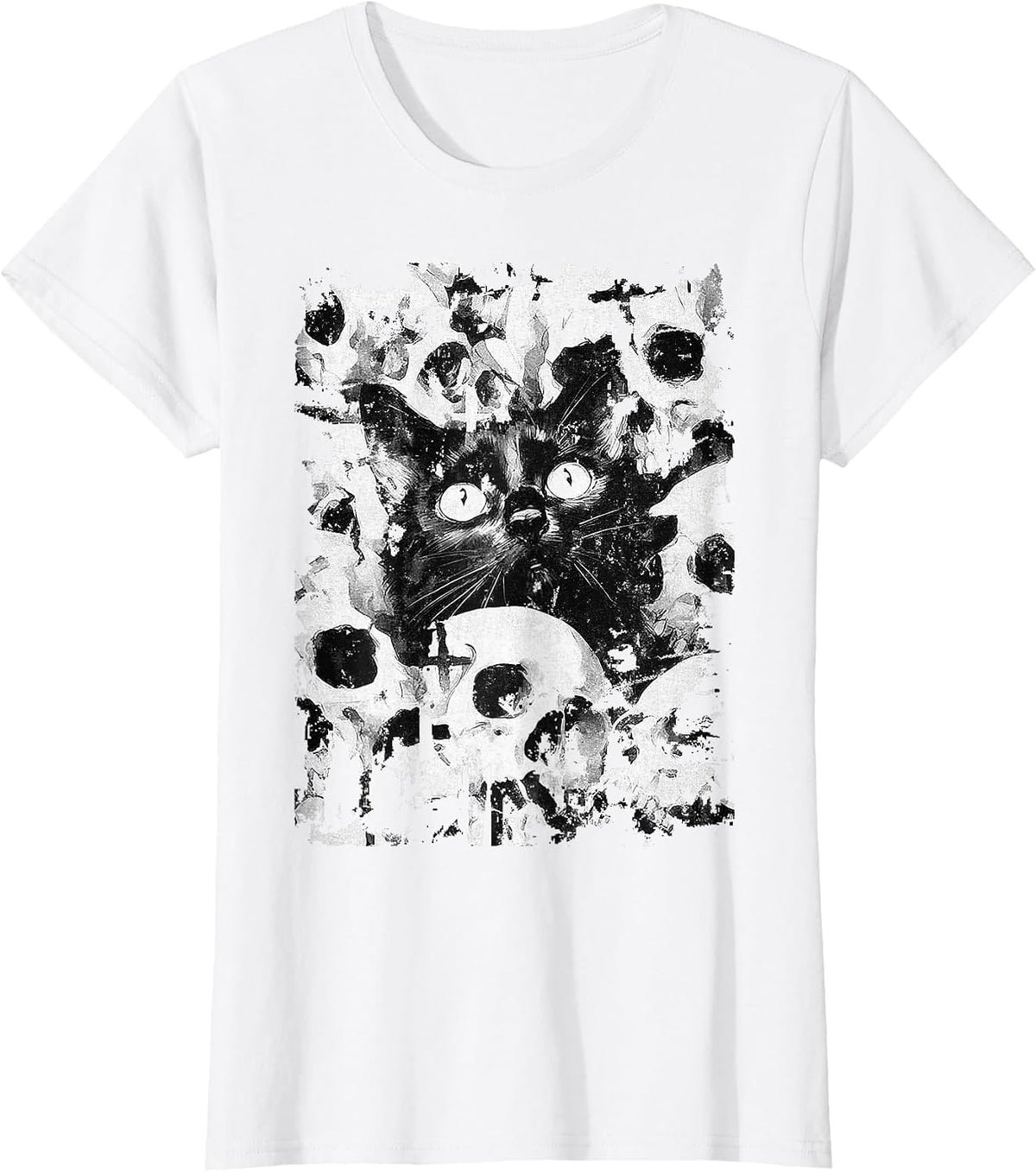 Gothic Punk Dark Fashion Y2K Streetwear Vintage Women Men T-Shirt - White
