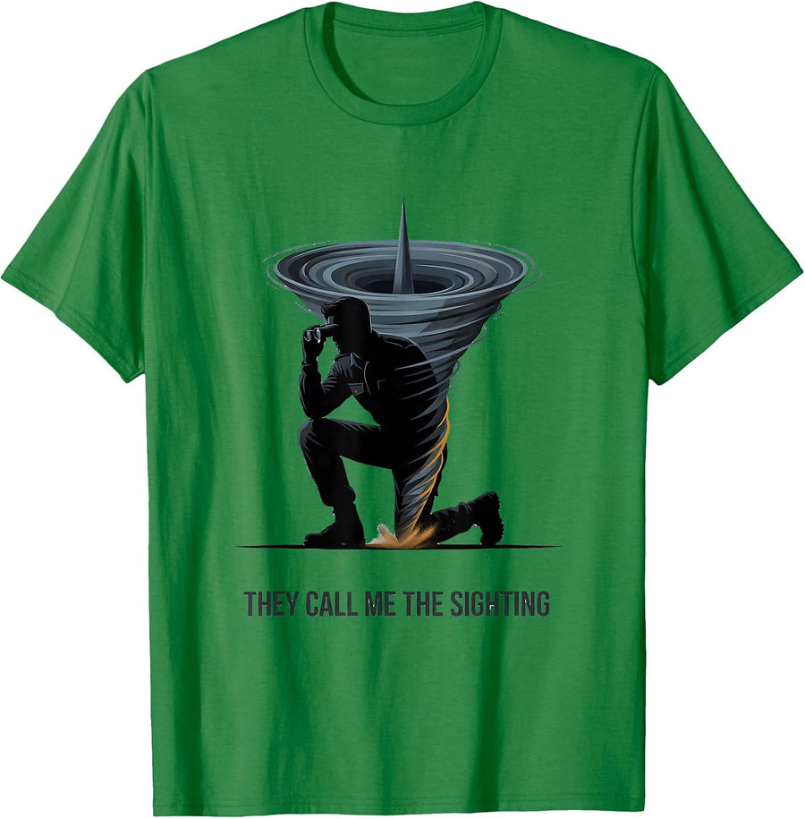 Men's They Call Me The Sighting Editorial Conceptual Storm Chaser T-Shirt - Kelly Green