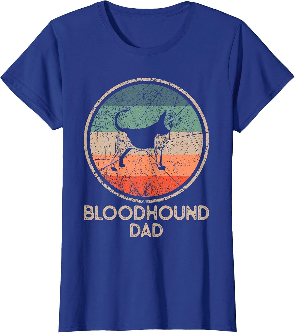 Bloodhound Dog - Vintage Bloodhound Dad T-Shirt - Royal Blue