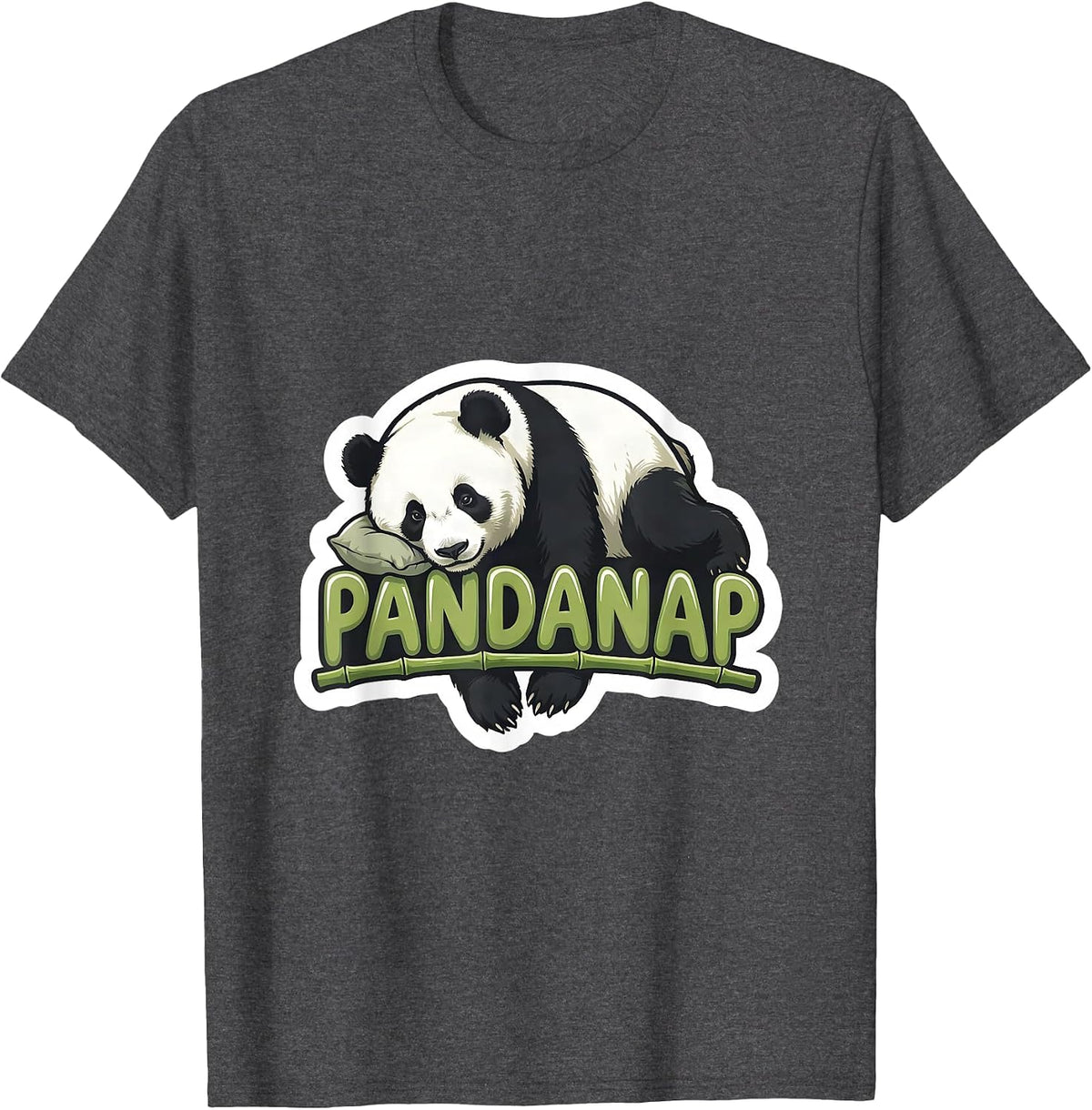 Men's Pandanap Cute Sleeping Panda Animal Lover Sleep T-Shirt - Dark Heather Grey
