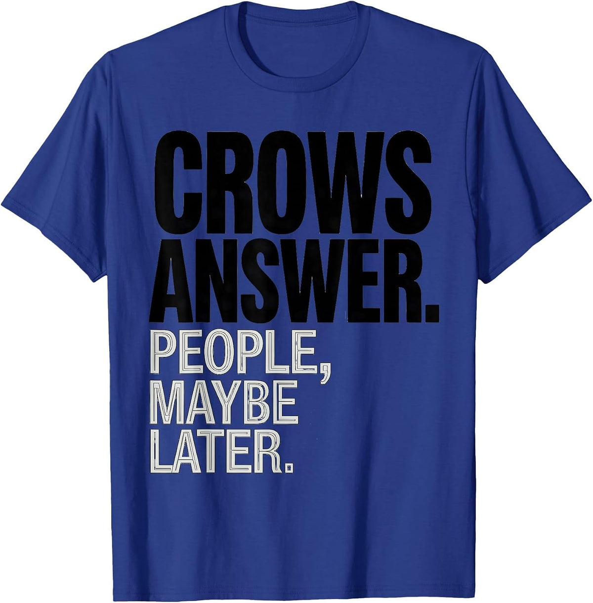 Crows Answer People Maybe Later Funny Crow Lover Dark Humor T-Shirt - Royal Blue