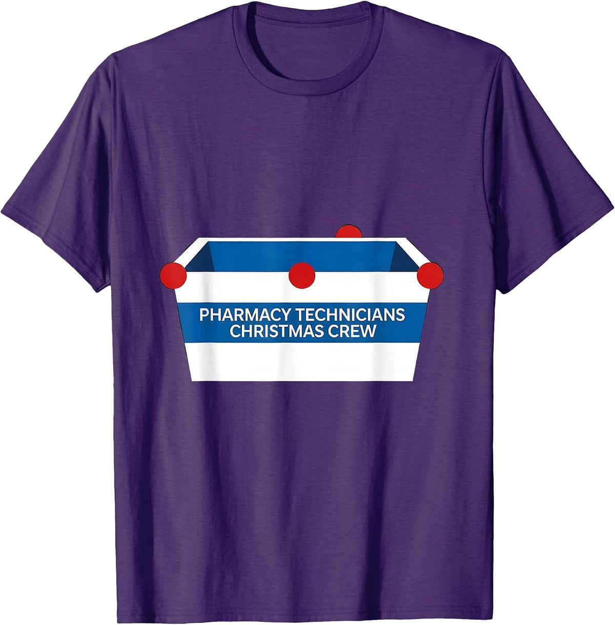 Men's Pharmacy Technicians Christmas Crew Funny Matching Holiday T-Shirt - Purple