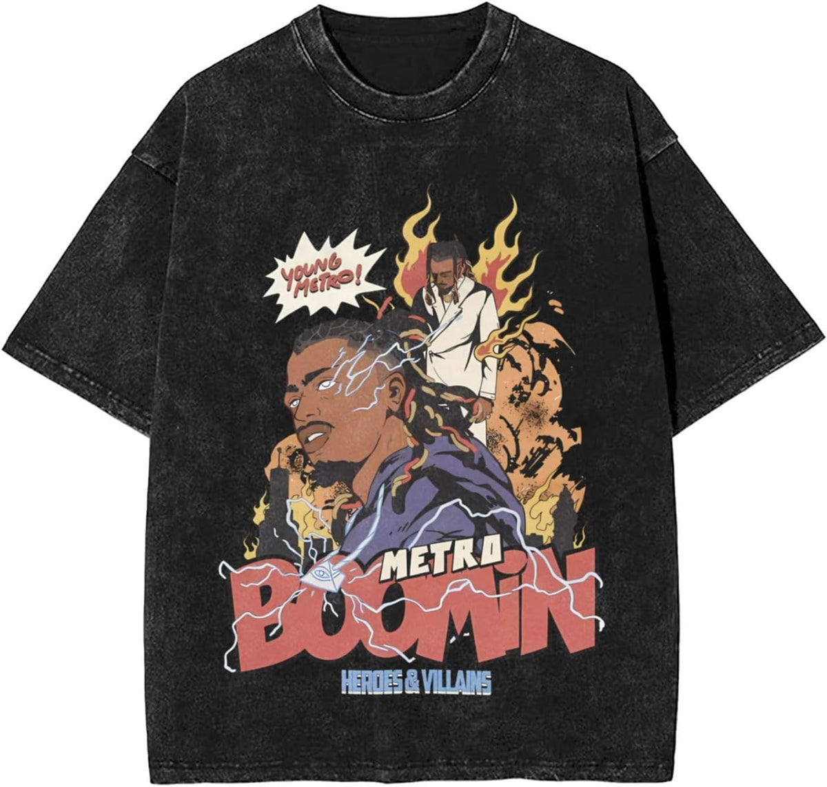 Men 80s&90s T-Shirt Short-Sleeve Adults Teens Stretch-Cotton Tshirts - Black 2