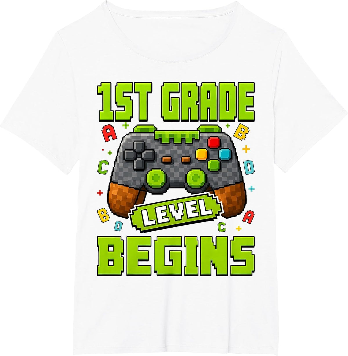Gamer 1st Garde Back to School First Day of First Grade Boys T-Shirt - White