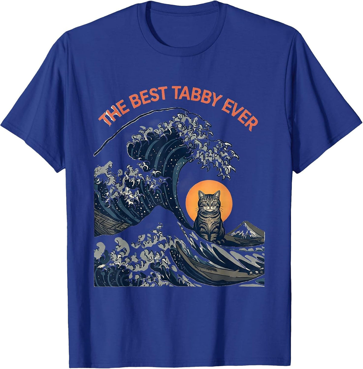 The Best Tabby Ever Funny Japanese Art Cat Lover Poster T-Shirt - Royal Blue