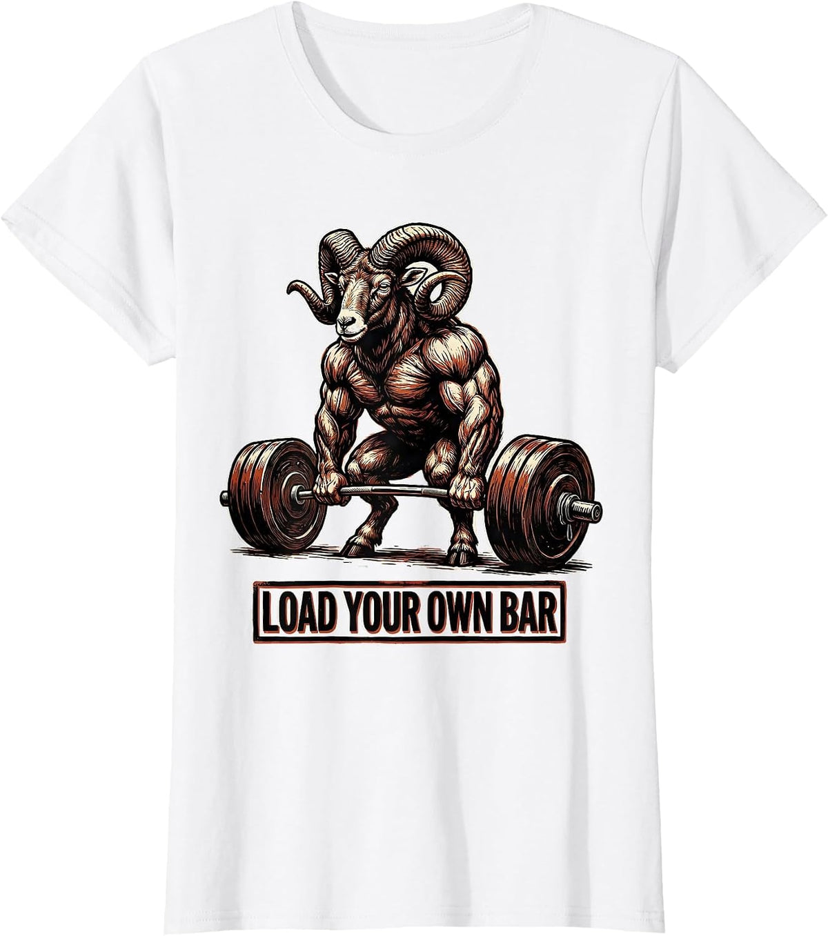 Load Your Own Bar Funny Gym Workout Weightlifting Humor T-Shirt - White