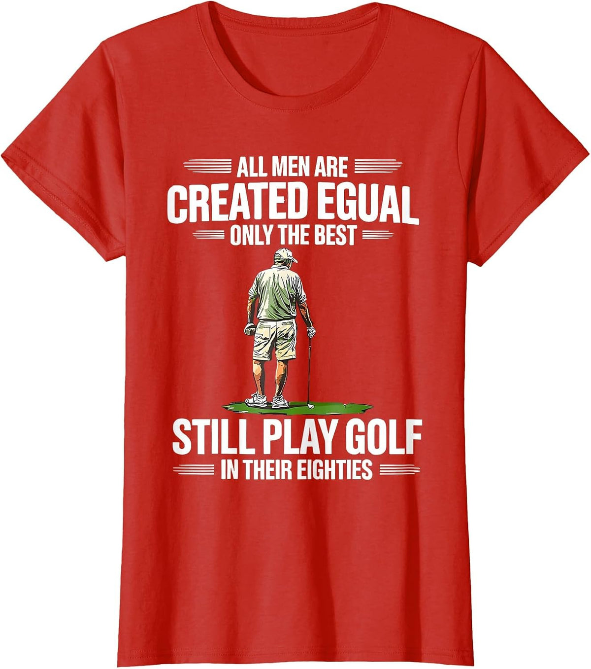 Best Men Play Golf Eighties Golfer Golfing Funny T-Shirt - Red