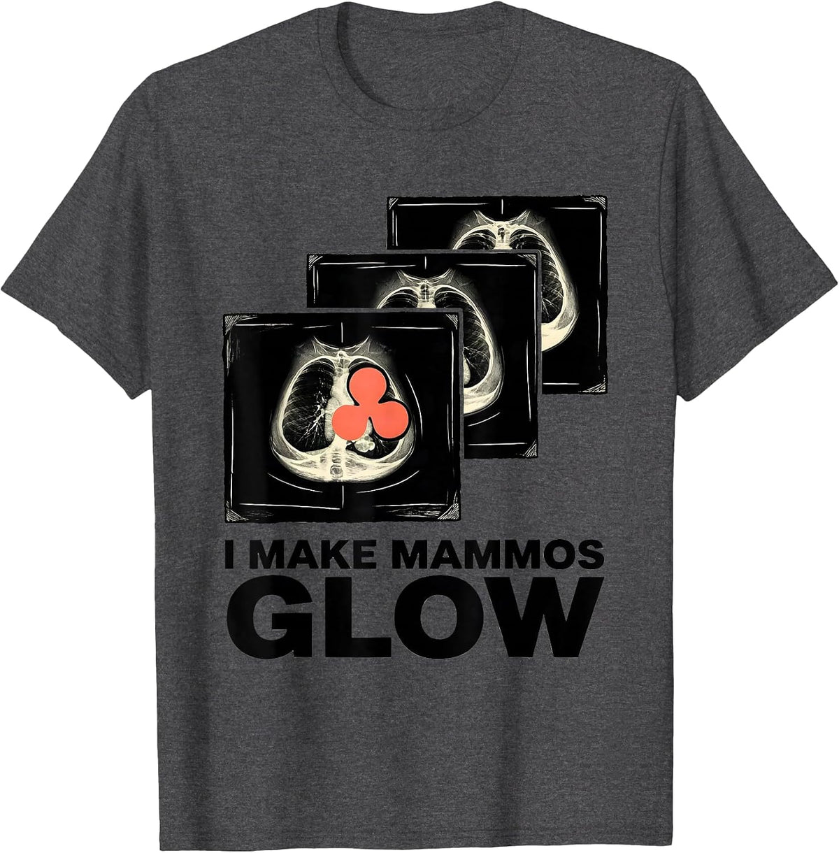 I Make Mammos Glow Linocut Radiology Tech X-Ray Tech Gift T-Shirt - Dark Heather Grey