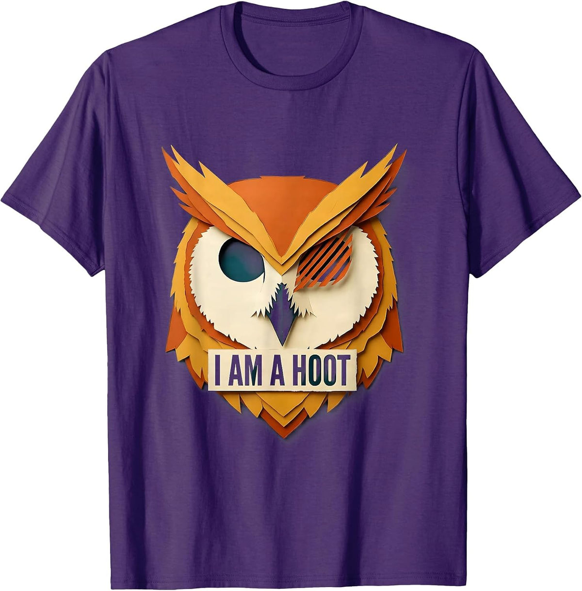 Men's I Am A Hoot Funny Owl Lover Bird Watcher Humor T-Shirt - Purple
