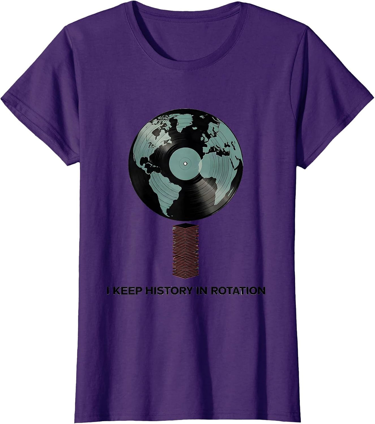 Women's I Keep History In Rotation Funny History Teacher Subject T-Shirt - Purple