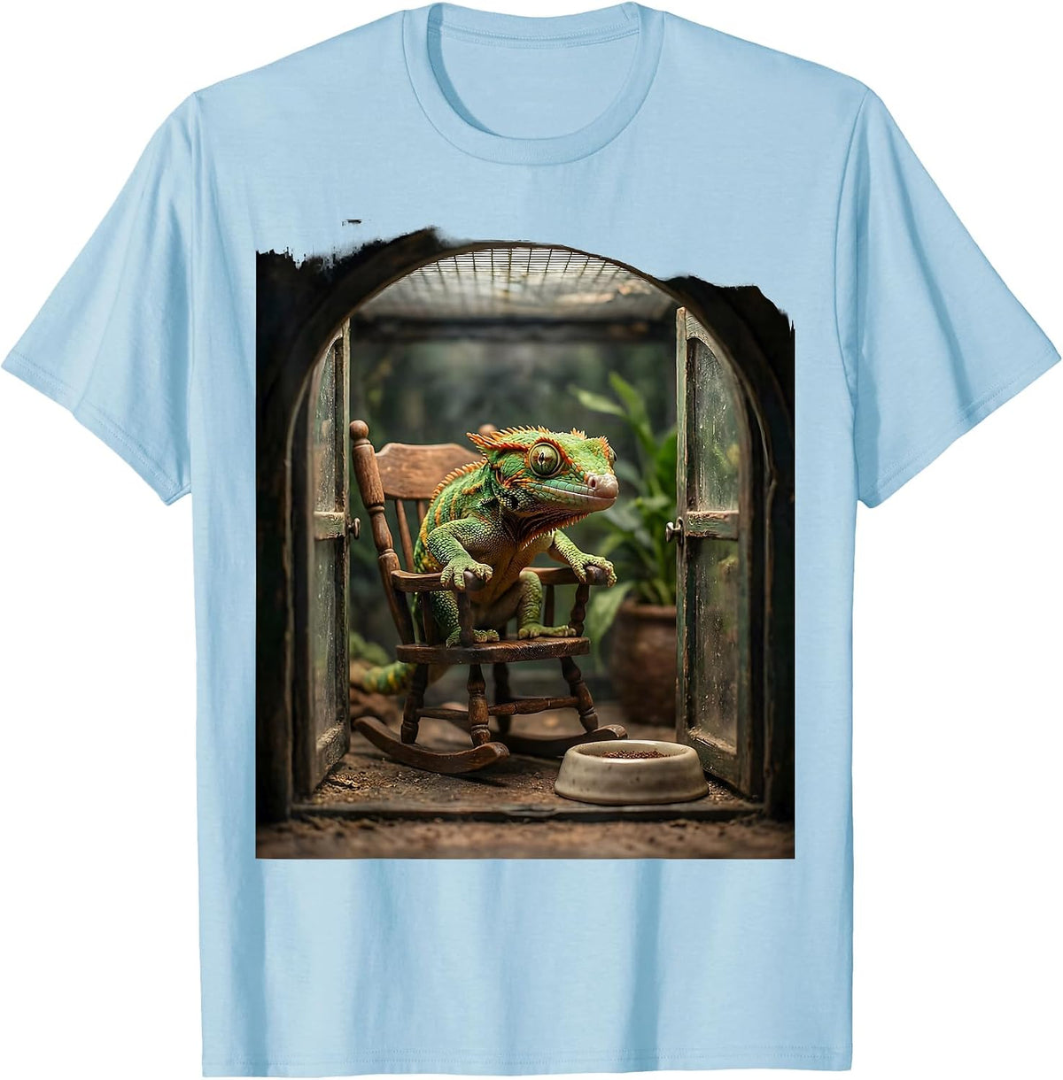 Men's Crested Gecko Vintage Reptile Lover Humor T-Shirt - Baby Blue