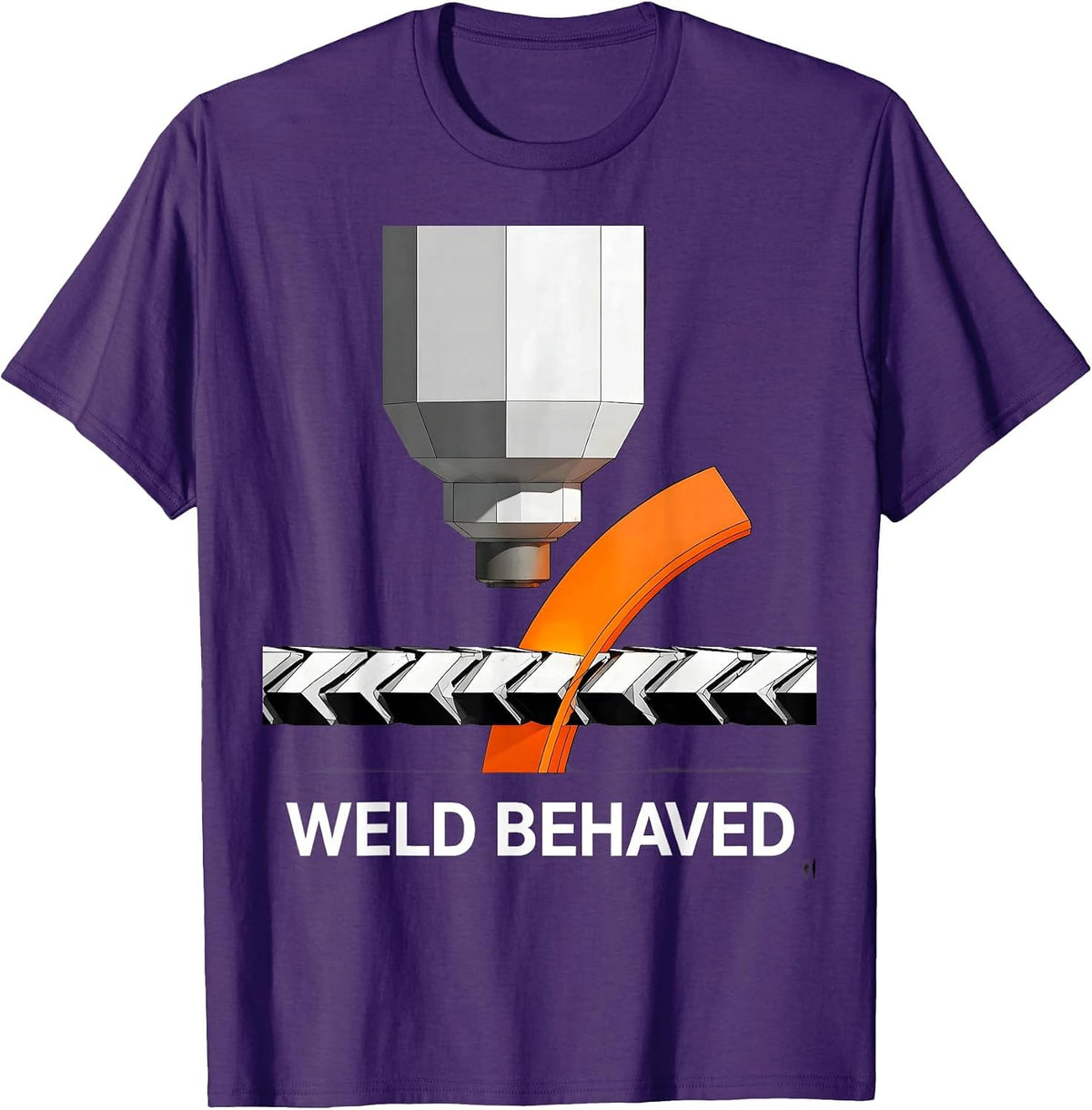 Men's Weld Behaved Brutalist Humor Welder Metal Worker Gift T-Shirt - Purple