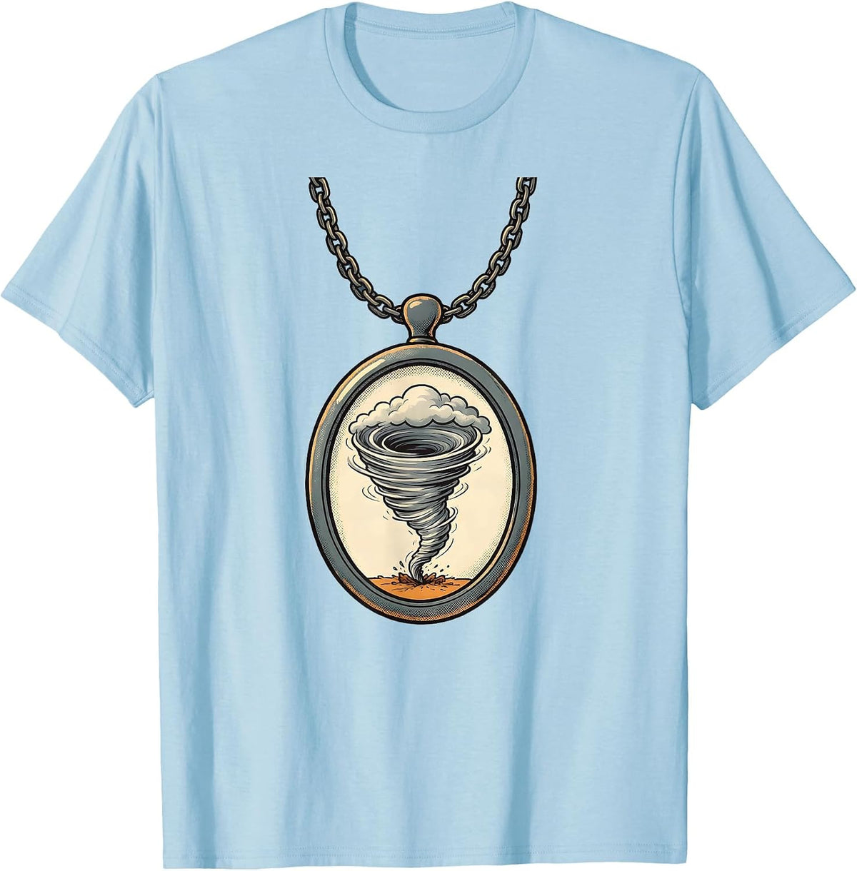 Men's Tornado Keepsake Portrait Storm Chaser Meteorology T-Shirt - Baby Blue