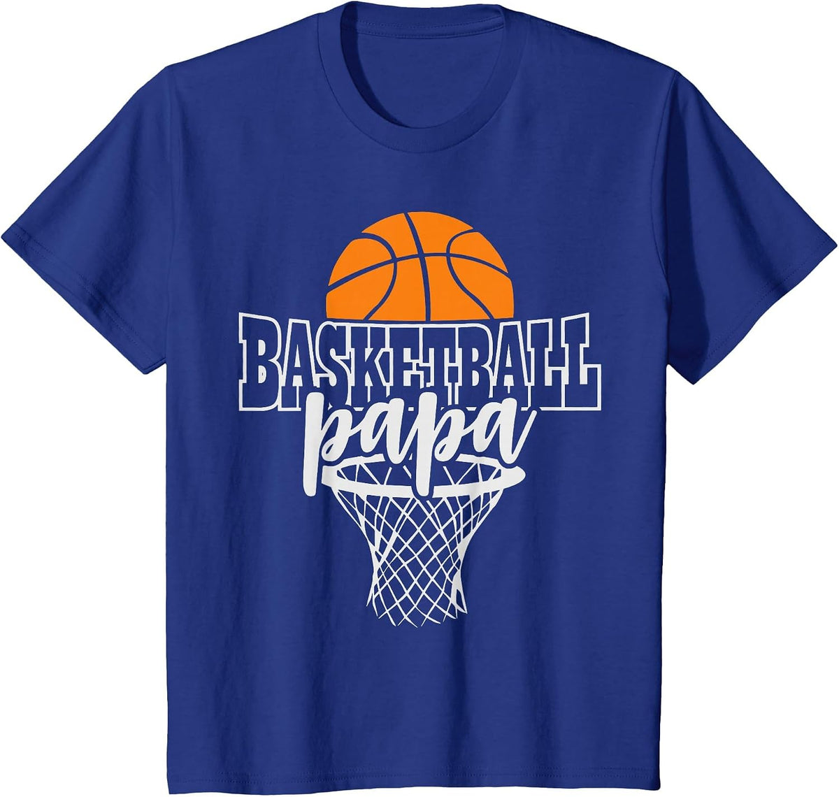 Vintage Proud Basketball Papa Fathers Day Basketball Player T-Shirt - Royal Blue