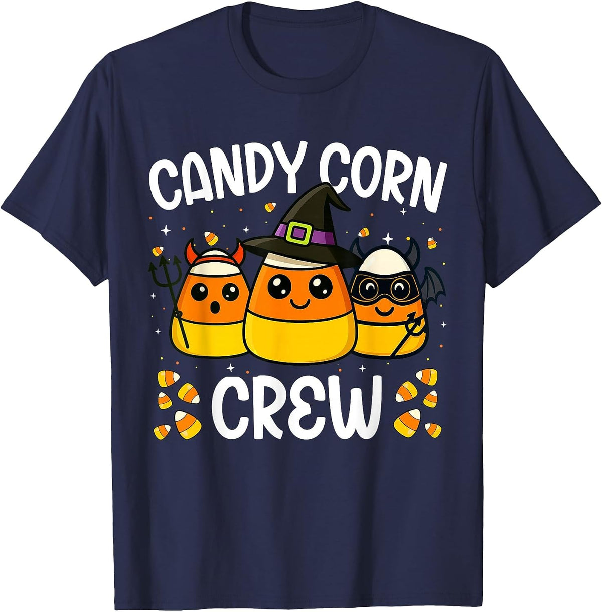 Candy Corn Crew Halloween Costume Men Women Kids T-Shirt - Navy Blue