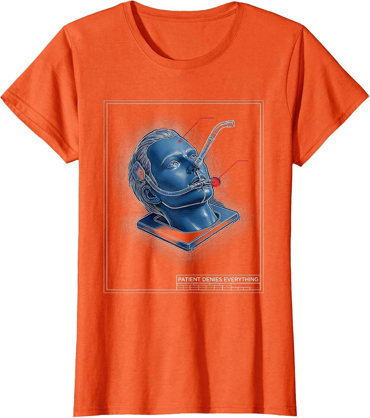 Patient Denies Everything Funny EMT Paramedic First T-Shirt - Orange