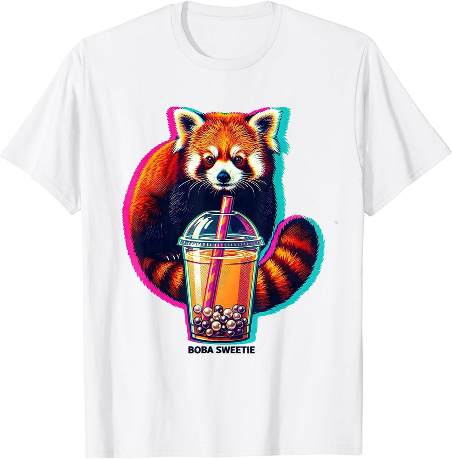 Men's Boba Sweetie Cute Kawaii Panda Bubble Tea Lover Gift T-Shirt - White
