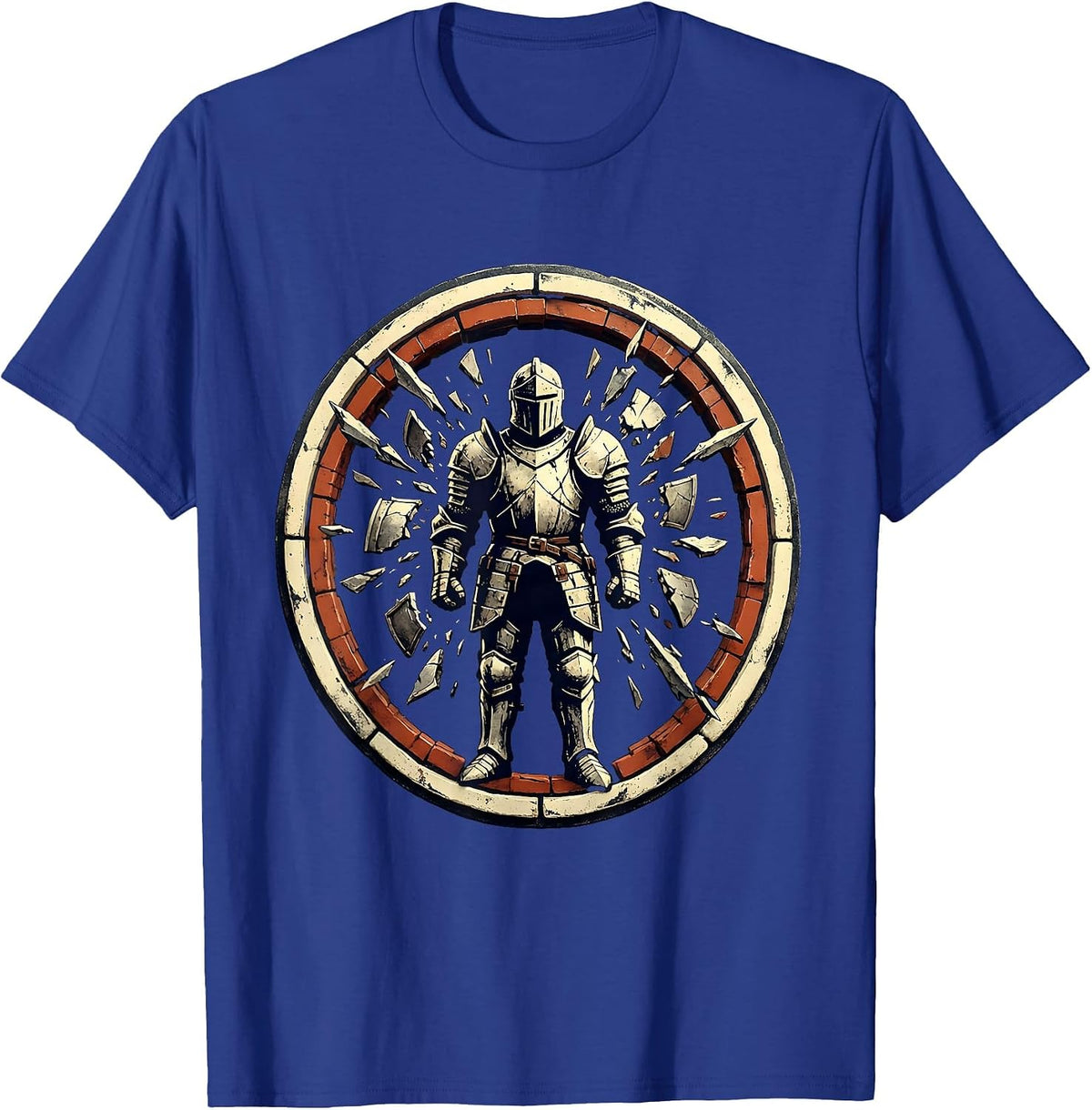 Men's Shattered Knight Broken Armor Warrior Illustration T-Shirt - Royal Blue