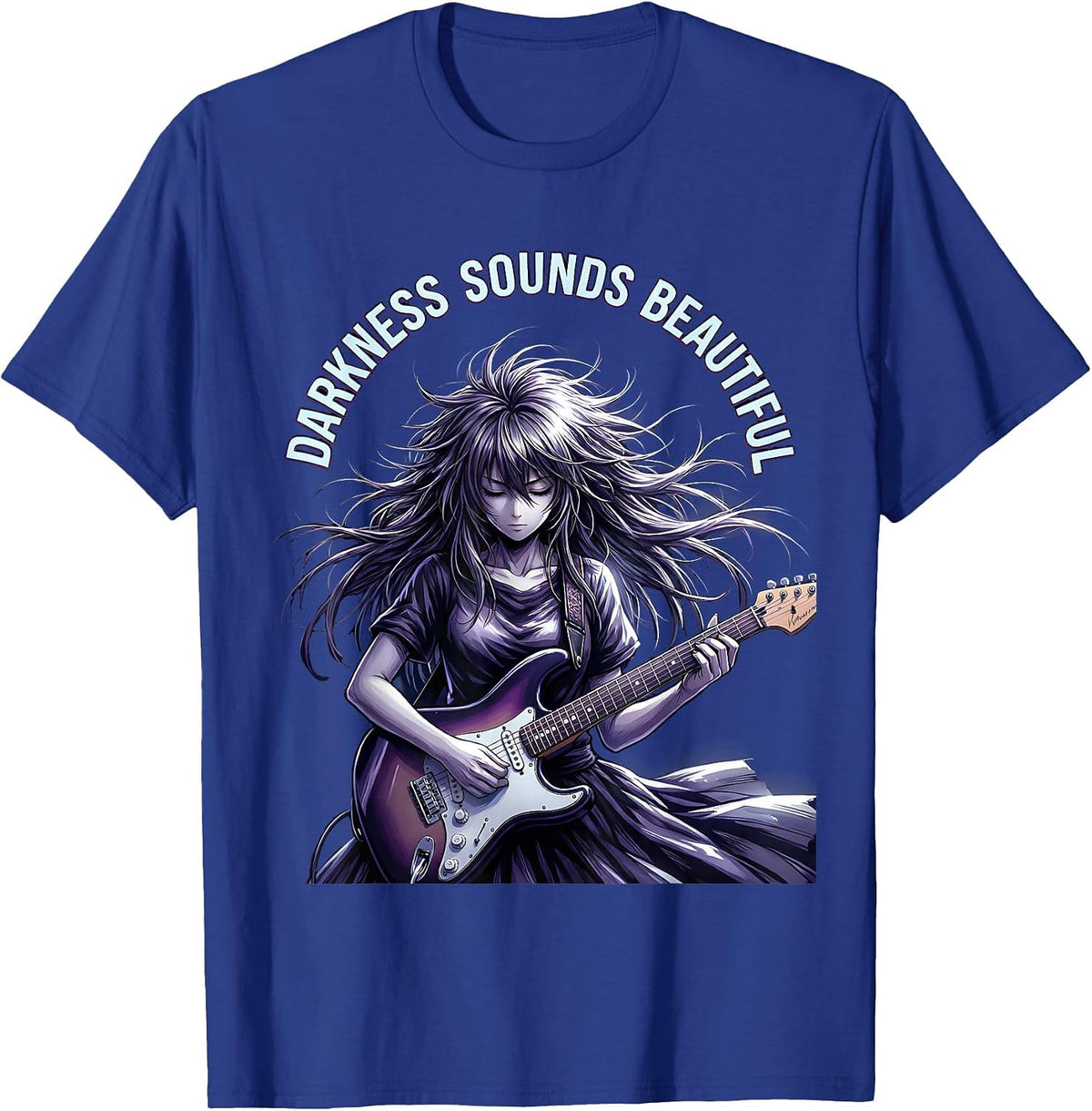 Men's Darkness Sounds Beautiful Metal Band Design T-Shirt - Royal Blue